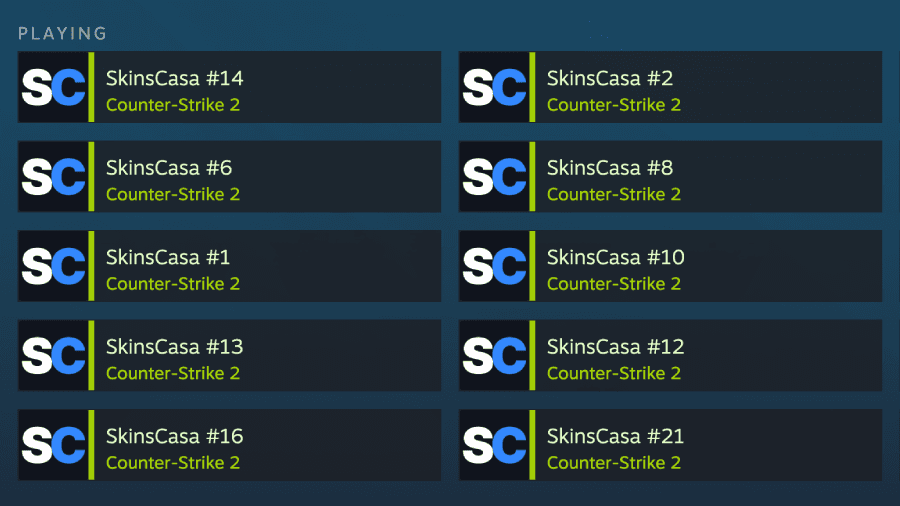 Placeholder illustration for multiple connected Steam accounts